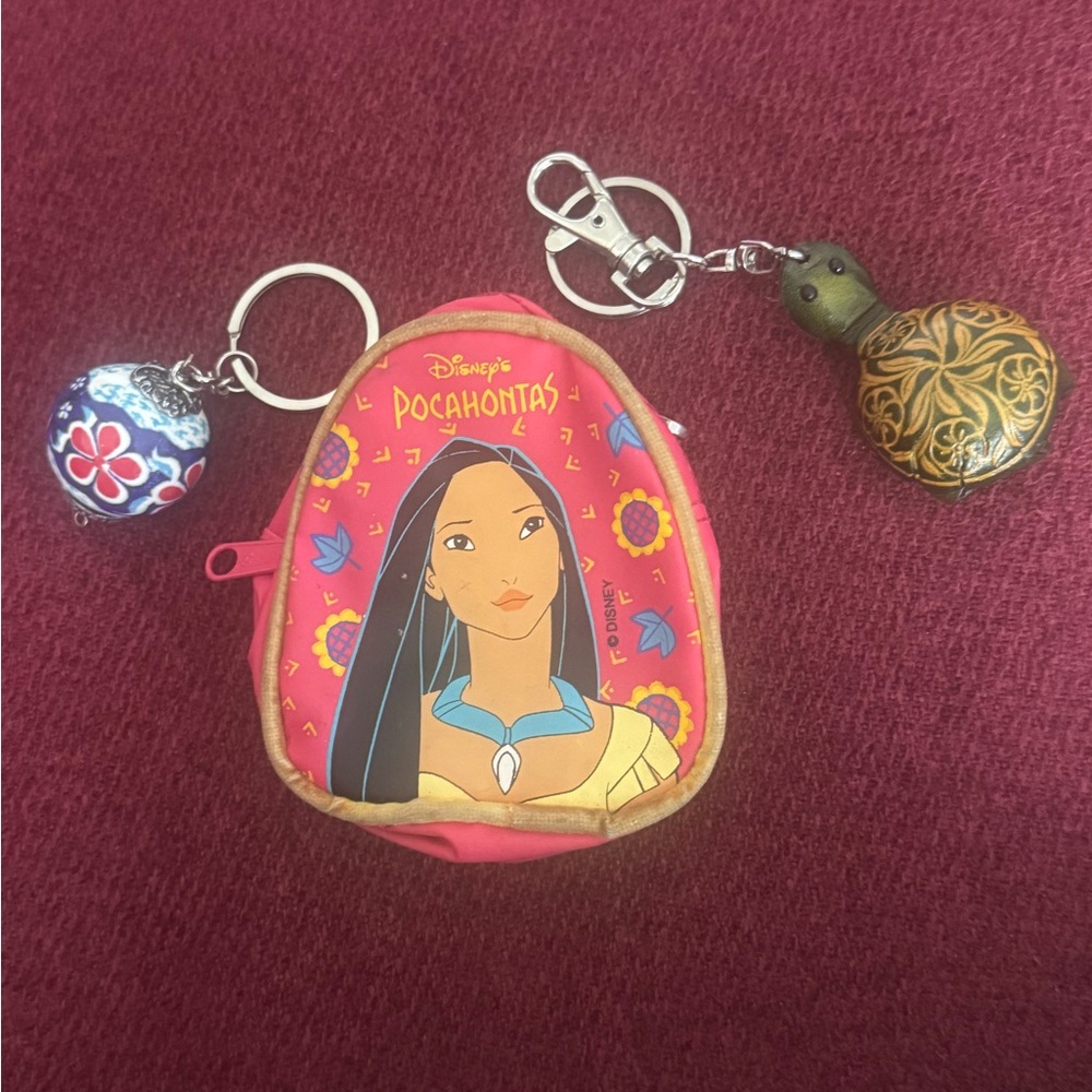 Disney Pocahontas Pink and Brown Keychain Set